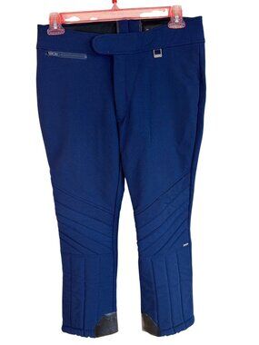 Vintage Fera Ski Pants Women 34R Navy Blue Wool Blend Quilted Stretch Snow 34x27